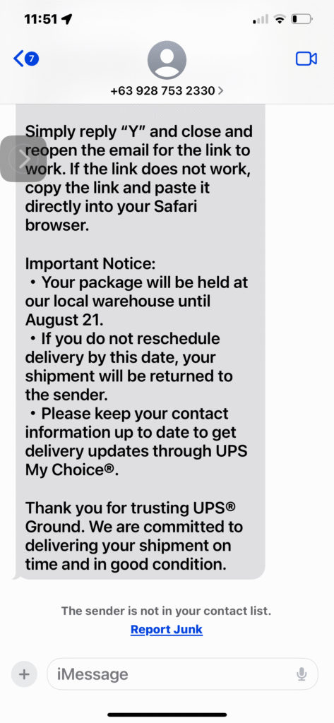 email of scamming phishing attempt